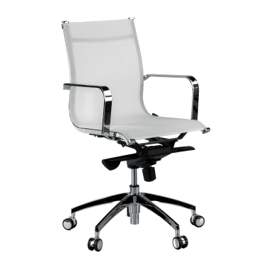 poltrona de escritorio branco estrutura cromada red malha mesh bracos fixos 1