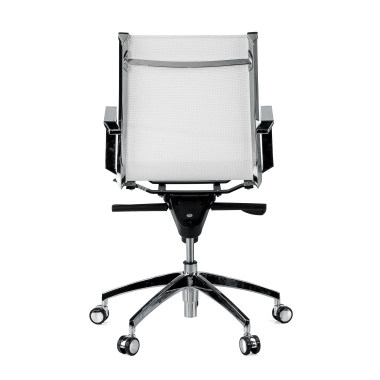 poltrona de escritorio branco estrutura cromada red malha mesh bracos fixos 6