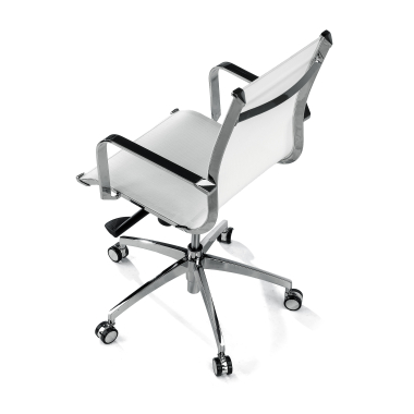 poltrona de escritorio branco estrutura cromada red malha mesh bracos fixos 7