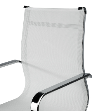 poltrona de escritorio branco estrutura cromada red malha mesh bracos fixos 8