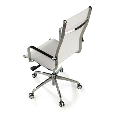 cadeira de escritorio branco estrutura cromada red malha mesh bracos fixos 8