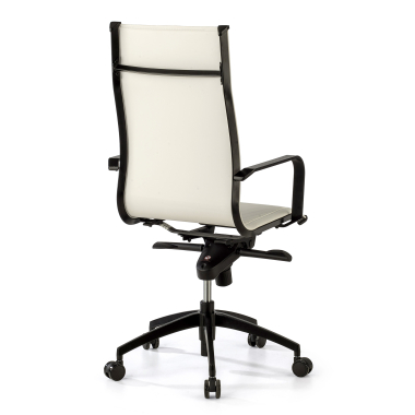 poltrona de escritorio branco estrutura negra pele sintetica pele sintetica bracos fixos 7