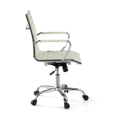 cadeira de escritorio branco encosto baixo pele sintetica bracos fixos 3
