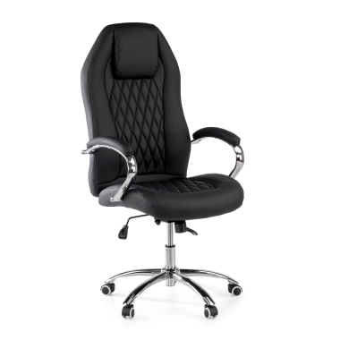 poltrona de escritorio preto pioneer pele sintetica bracos estofados 1