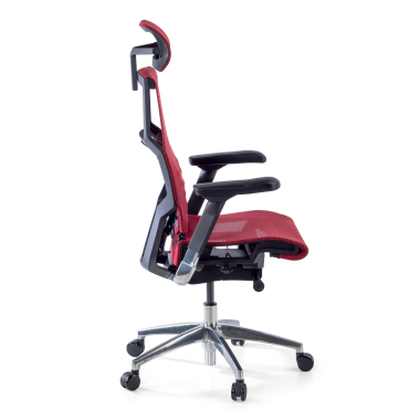 cadeira ergonomica vermelho estrutura negra malha mesh bracos regulaveis 5d apoio lombar apoio de cabeca 7