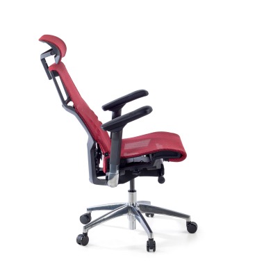 cadeira ergonomica vermelho estrutura negra malha mesh bracos regulaveis 5d apoio lombar apoio de cabeca 5