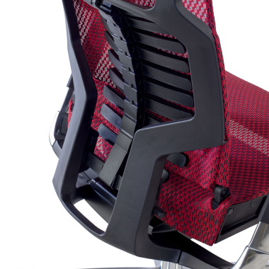 cadeira ergonomica vermelho estrutura negra malha mesh bracos regulaveis 5d apoio lombar apoio de cabeca 4