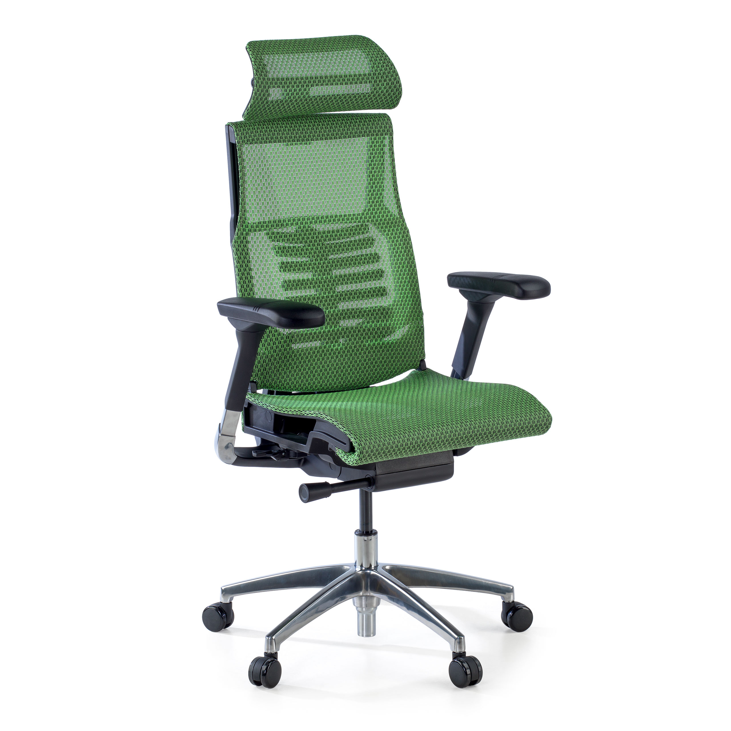 Cadeira ergonómica Pofit2, modelo premium, moldura preta