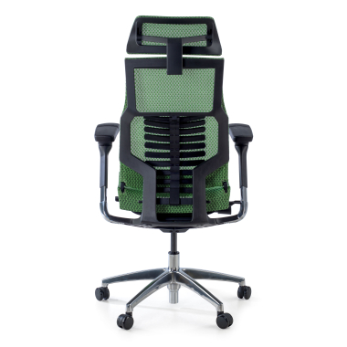 cadeira ergonomica verde estrutura negra malha mesh bracos regulaveis 5d apoio lombar apoio de cabeca 6