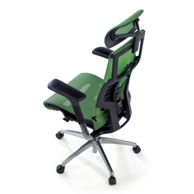 cadeira ergonomica verde estrutura negra malha mesh bracos regulaveis 5d apoio lombar apoio de cabeca 9