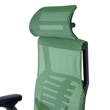 cadeira ergonomica verde estrutura negra malha mesh bracos regulaveis 5d apoio lombar apoio de cabeca 10