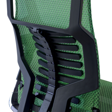 cadeira ergonomica verde estrutura negra malha mesh bracos regulaveis 5d apoio lombar apoio de cabeca 4