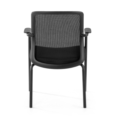 cadeira de visitante preto siena malha mesh bracos fixos 6