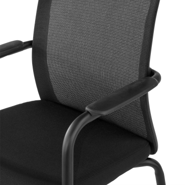 cadeira de visitante preto siena malha mesh bracos fixos 9