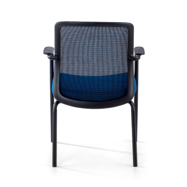 cadeira de visitante azul siena malha mesh bracos fixos 6