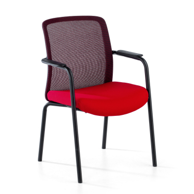 cadeira de visitante vermelho siena malha mesh bracos fixos 1