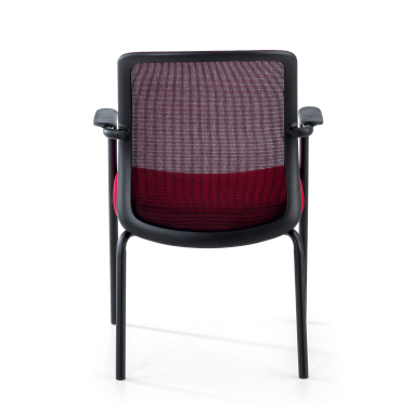 cadeira de visitante vermelho siena malha mesh bracos fixos 6