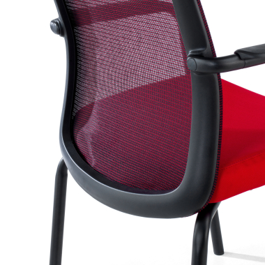 cadeira de visitante vermelho siena malha mesh bracos fixos 10