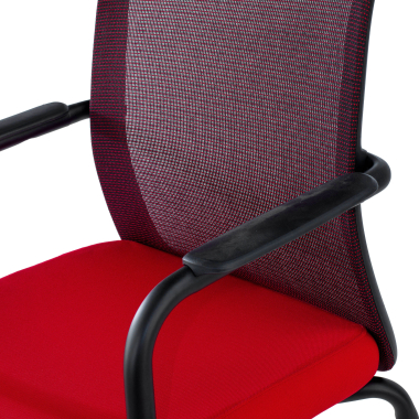 cadeira de visitante vermelho siena malha mesh bracos fixos 9