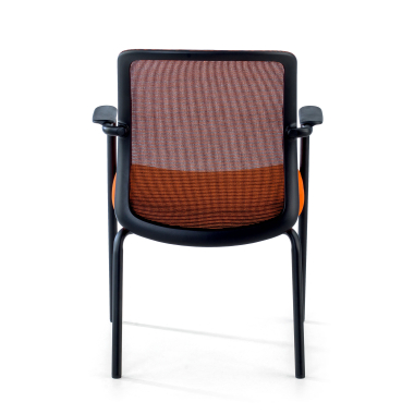 cadeira de visitante laranja siena malha mesh bracos fixos 6
