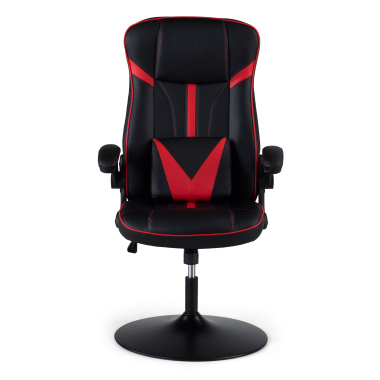 cadeira gaming vermelho pele sintetica bracos rebativeis 3