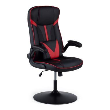 cadeira gaming vermelho pele sintetica bracos rebativeis 1