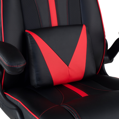 cadeira gaming vermelho pele sintetica bracos rebativeis 5