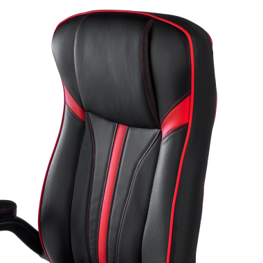 cadeira gaming vermelho pele sintetica bracos rebativeis 6
