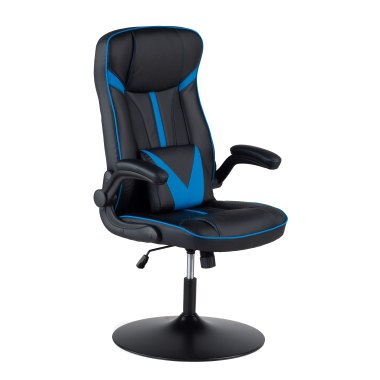 cadeira gaming azul pele sintetica bracos rebativeis 1