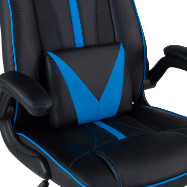 cadeira gaming azul pele sintetica bracos rebativeis 5