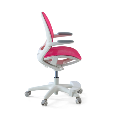 cadeira de secretaria para criancas rosa ergokid malha mesh bracos rebativeis 4