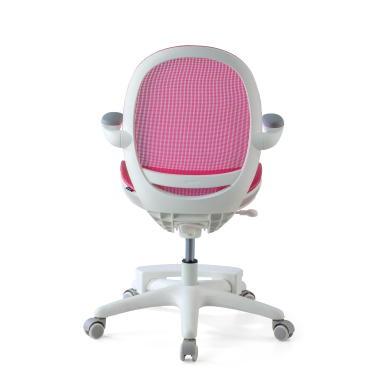 cadeira de secretaria para criancas rosa ergokid malha mesh bracos rebativeis 7
