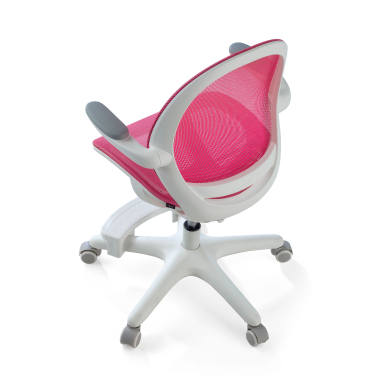 cadeira de secretaria para criancas rosa ergokid malha mesh bracos rebativeis 8