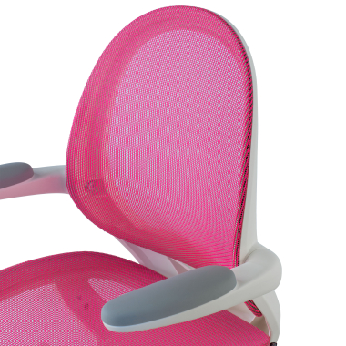 cadeira de secretaria para criancas rosa ergokid malha mesh bracos rebativeis 5