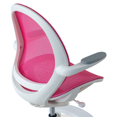 cadeira de secretaria para criancas rosa ergokid malha mesh bracos rebativeis 6
