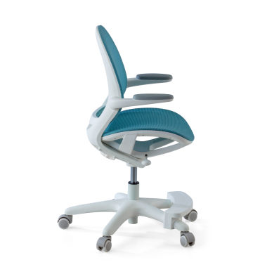 cadeira de secretaria para criancas azul ergokid malha mesh bracos rebativeis 4