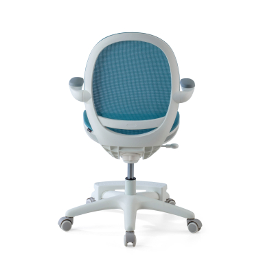 cadeira de secretaria para criancas azul ergokid malha mesh bracos rebativeis 6