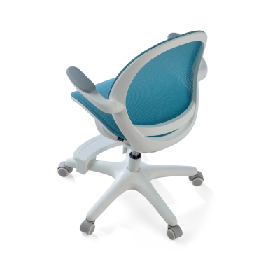 cadeira de secretaria para criancas azul ergokid malha mesh bracos rebativeis 9