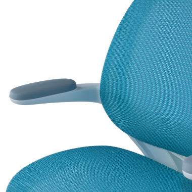 cadeira de secretaria para criancas azul ergokid malha mesh bracos rebativeis 7