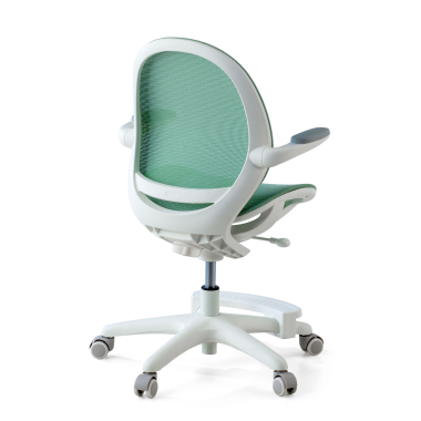 cadeira de secretaria para criancas verde ergokid malha mesh bracos rebativeis 9