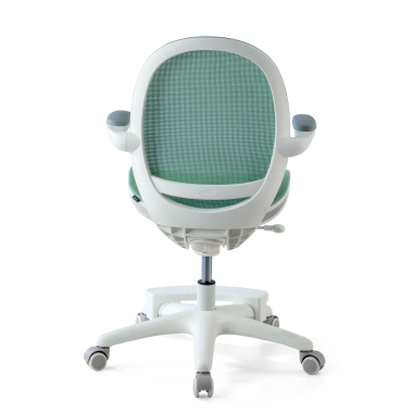 cadeira de secretaria para criancas verde ergokid malha mesh bracos rebativeis 7