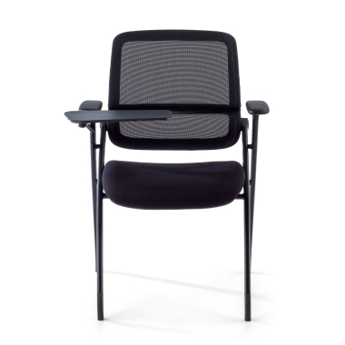 cadeira com palmatoria preto com pala de escrita malha mesh bracos moveis 6