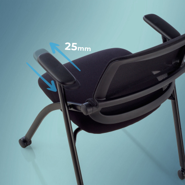 cadeira com palmatoria preto cadeira com rodizios malha mesh bracos moveis 6