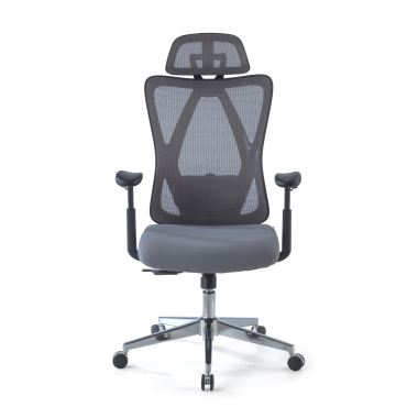cadeira ergonomica cinza matrix malha mesh bracos moveis apoio lombar apoio de cabeca 3