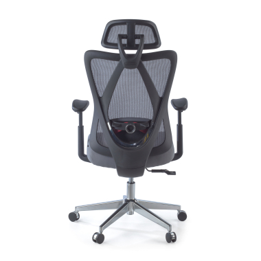 cadeira ergonomica cinza matrix malha mesh bracos moveis apoio lombar apoio de cabeca 6