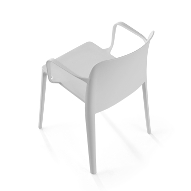 cadeira sala de espera branco loop plastico bracos fixos 6