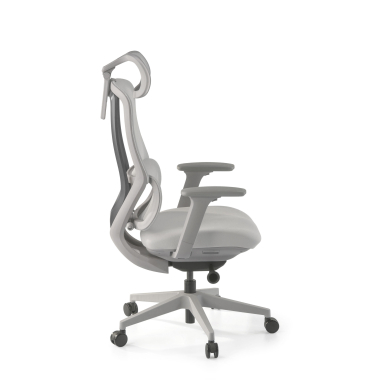 cadeira ergonomica branco cinzento aeroflow estrutura branca malha mesh bracos regulaveis 3d apoio lombar duplo apoio de cabeca 8