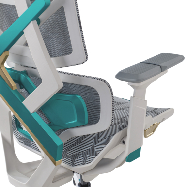 cadeira gaming branco verde dragonlord malha mesh bracos regulaveis 6d apoio lombar apoio de cabeca 8