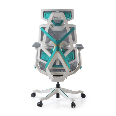 cadeira gaming branco verde dragonlord malha mesh bracos regulaveis 6d apoio lombar apoio de cabeca 3