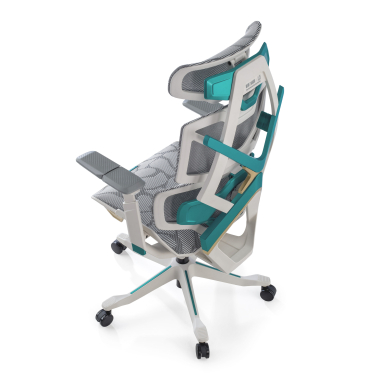 cadeira gaming branco verde dragonlord malha mesh bracos regulaveis 6d apoio lombar apoio de cabeca 10